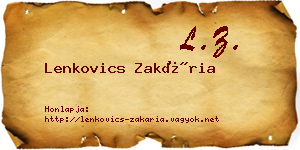 Lenkovics Zakária névjegykártya